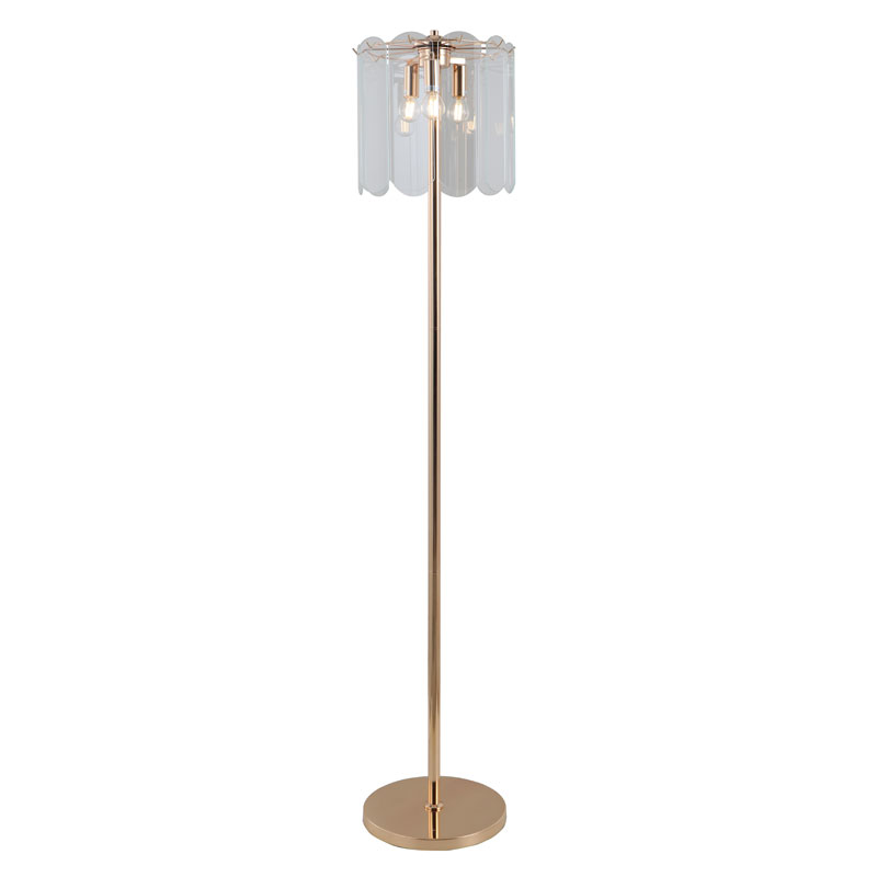 3-Mentol Lampu Lantai Kaca Jelas Emas
