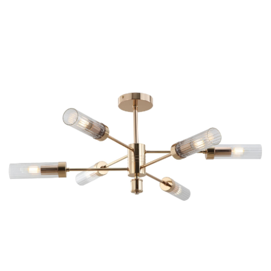 Lampu siling bilik tidur emas 6 teduh
