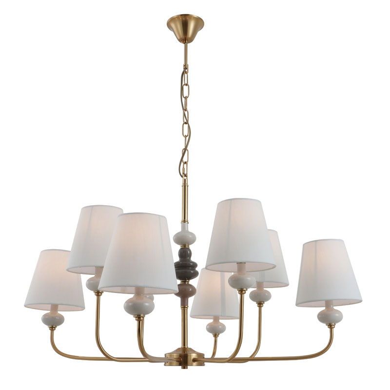 Ceramic Classic 8-lights Brass Chandelier