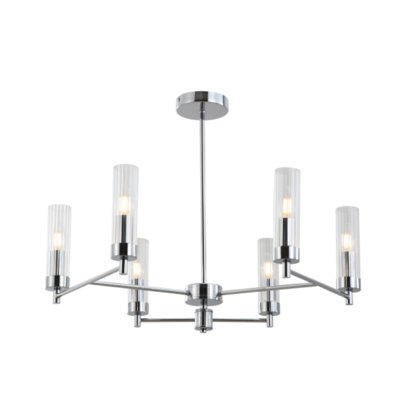 Lampu siling tiub kaca bersalut krom