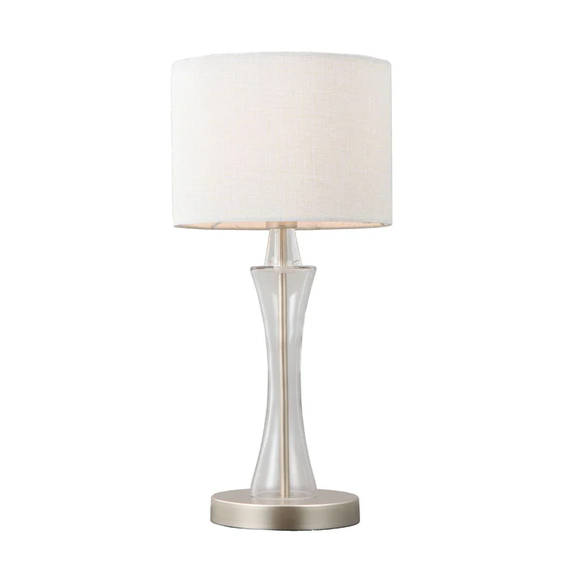 Lampu Meja Tekstil Putih Creme Kontemporari