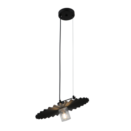 Lampu loket hitam minimalis dengan naungan berlipat