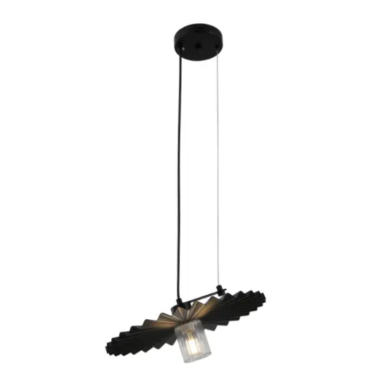 Lampu loket hitam minimalis dengan naungan berlipat