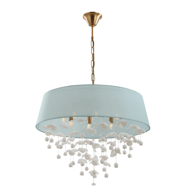Candelier Gendang Porcelain Moden 8-lampu Candelier Untuk Ruang Tamu