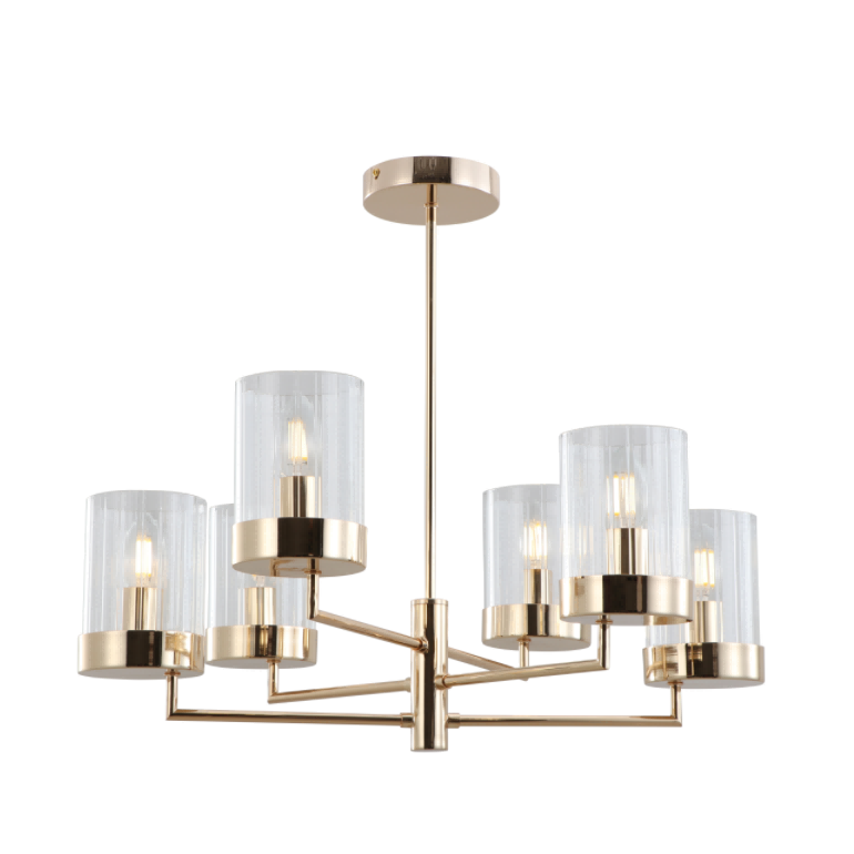 Lampu loket moden emas kaca jalur